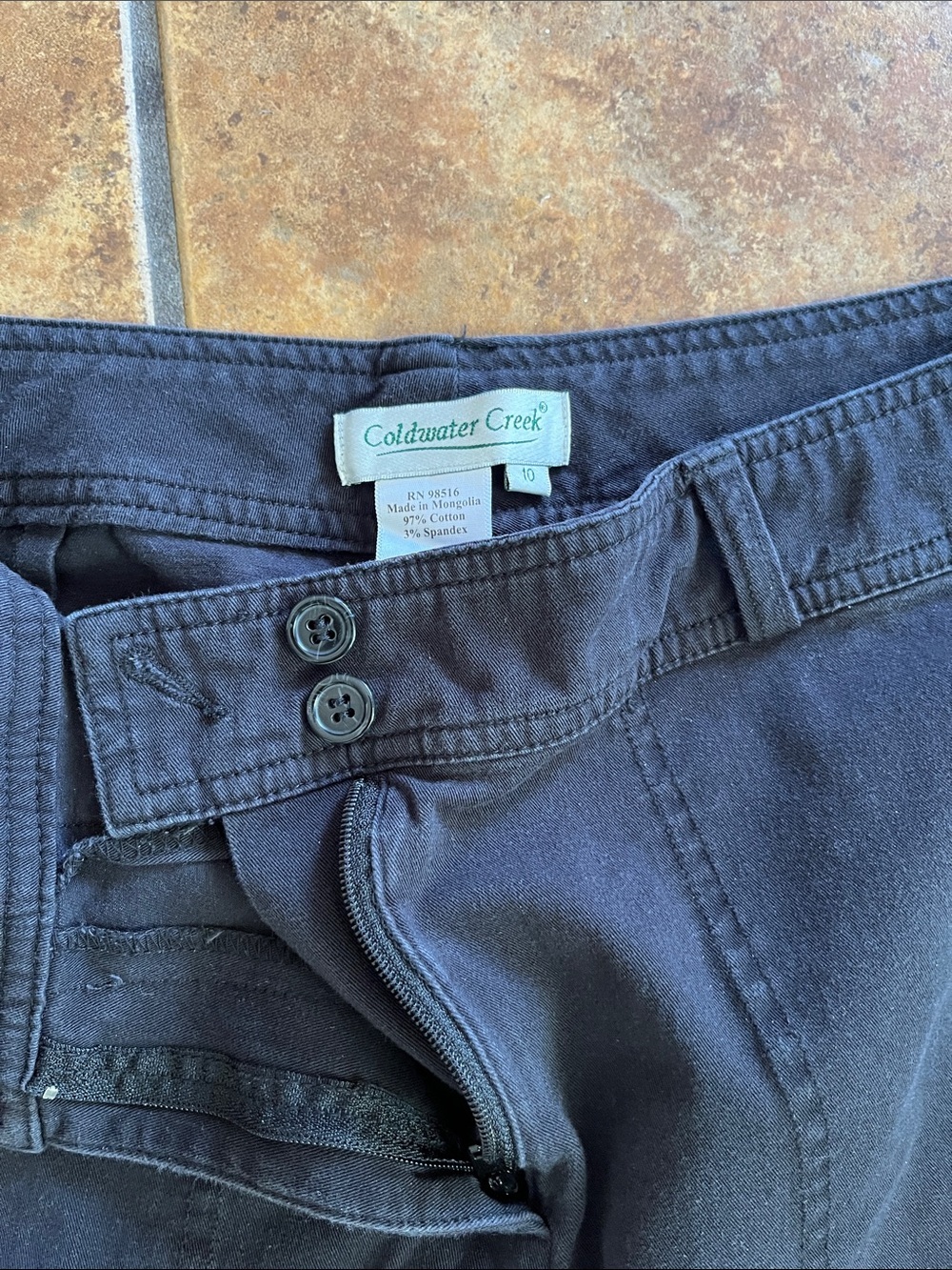 Coldwater Creek Wide Leg Black Crop Pants Size 10 - Picture 2 of 3